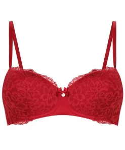 Marine Padded Underwired Bra - Red