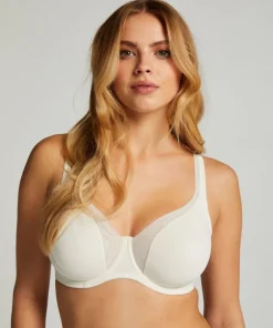 Mesh non-padded underwired bra - White