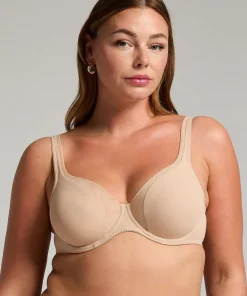 Mesh non-padded underwired bra - Beige