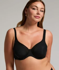 Mesh non-padded underwired bra - Black
