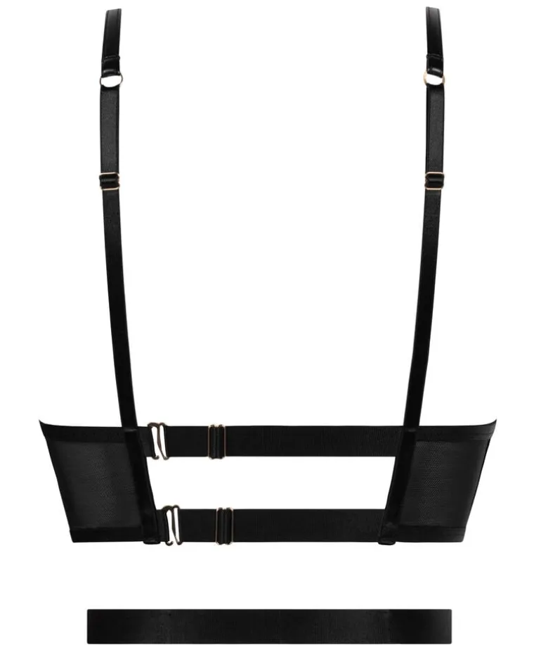Nadia Padded Underwired Longline Push-Up Bra - Black