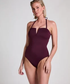 Neoprene Bandeau Bathinsuit - Purple