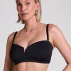 Neoprene Bandeau Bikini Top - Black