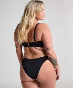 Neoprene Bandeau Bikini Top - Black