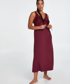 Nora Lace Long Slip Dress - Purple