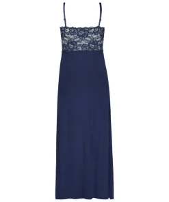 Nora Lace Long Slip Dress - Blue