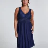 Nora Lace Slip Dress - Blue