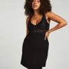 Nora Lace Slip Dress - Black