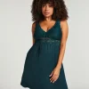 Nora Lace Slip Dress - Green