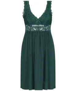 Nora Lace Slip Dress - Green