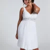 Nora Lace Slip Dress - White