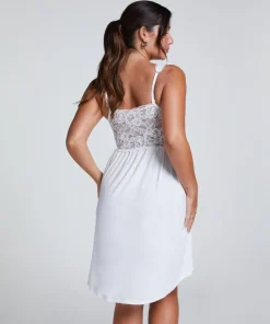 Nora Lace Slip Dress - White
