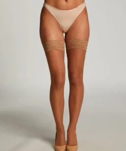2 Pack 15 Denier Stay-Ups Lace - Beige
