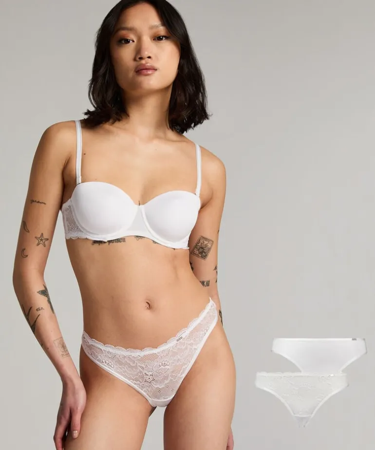 2-pack Angie Thongs - White