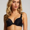 Padded underwired bikini top Luxe Cup E + - Black
