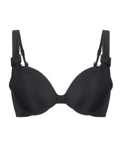 Padded underwired bikini top Luxe Cup E + - Black