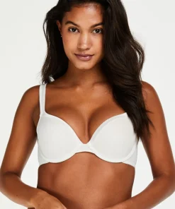 Padded Underwired Bra Satin Fleece - White