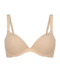 Padded Underwired Bra Satin Fleece - Beige