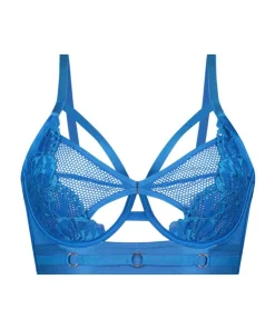 Pleasure Non-Padded Longline Underwired Bra - Blue