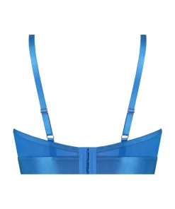 Pleasure Non-Padded Longline Underwired Bra - Blue