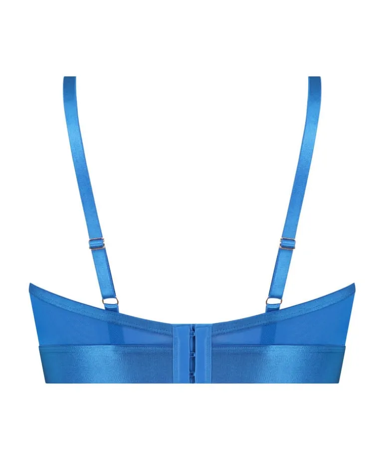 Pleasure Non-Padded Longline Underwired Bra - Blue