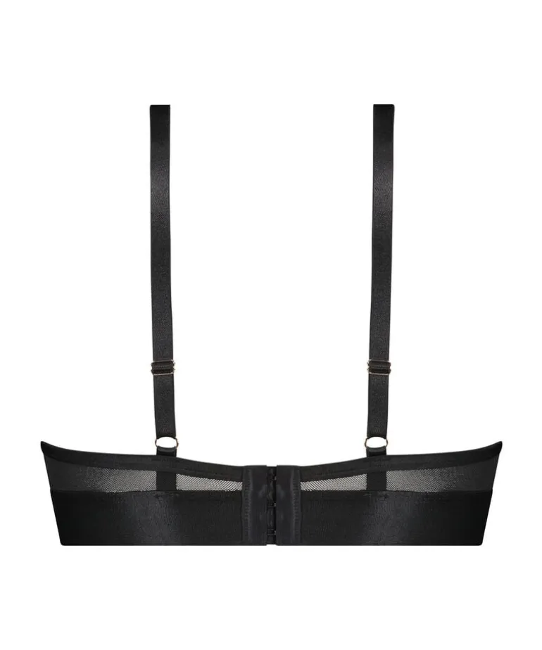 Pleasure Non-Padded Longline Underwired Bra - Black
