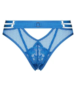 Pleasure Open-Crotch Brazilian Knickers - Blue