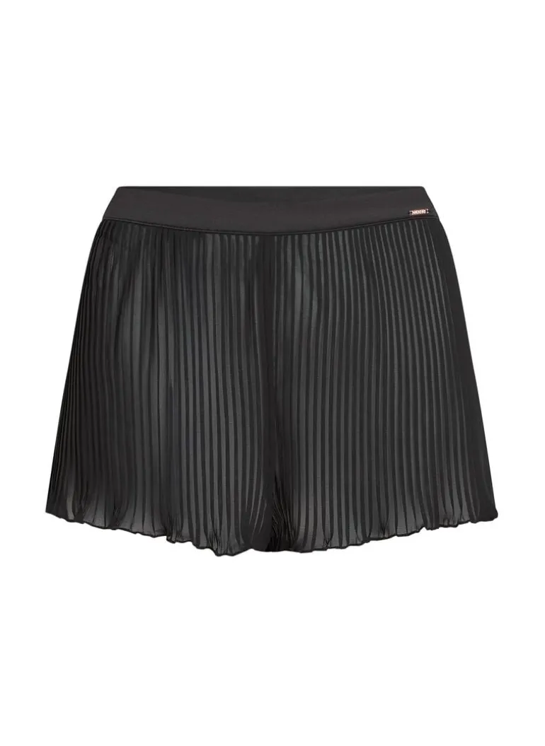 Plisse Lace Shorts - Black