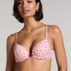 Plunge Padded Underwired Bra - Pink