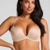 Plunge Padded Underwired Bra - Brown