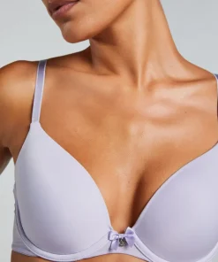 Plunge Padded Underwired Bra - Purple