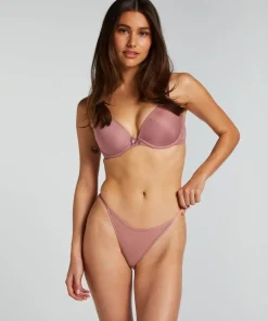 Plunge Padded Underwired Bra - Pink