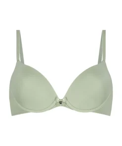Plunge Padded Underwired Bra - Green