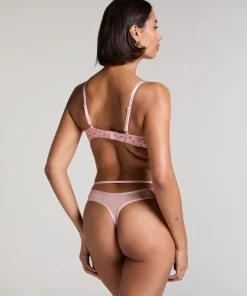 Plunge Padded Underwired Bra - Pink