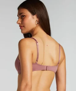 Plunge Padded Underwired Bra - Pink