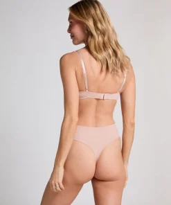 Plunge Padded Underwired Bra - Beige