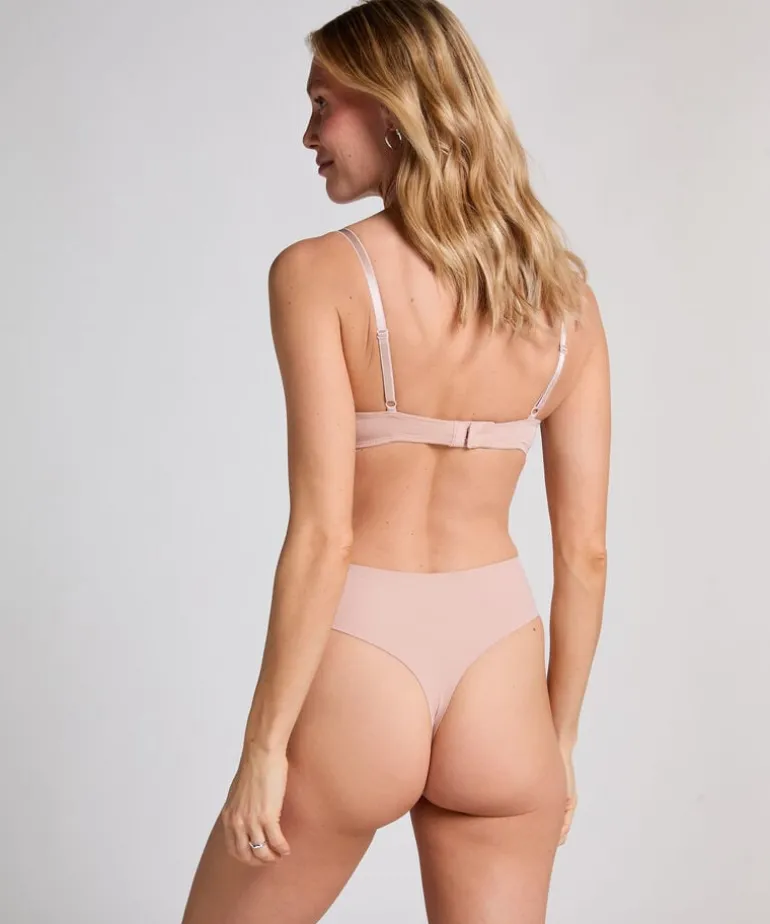 Plunge Padded Underwired Bra - Beige