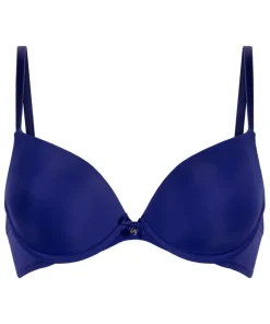 Plunge Padded Underwired Bra - Blue