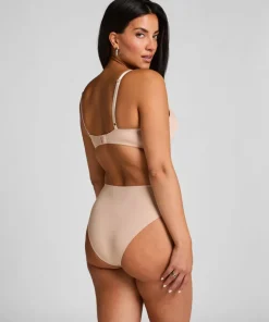 Plunge Padded Underwired Bra - Brown