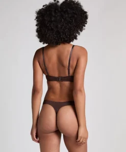 Plunge Padded Underwired Bra - Brown
