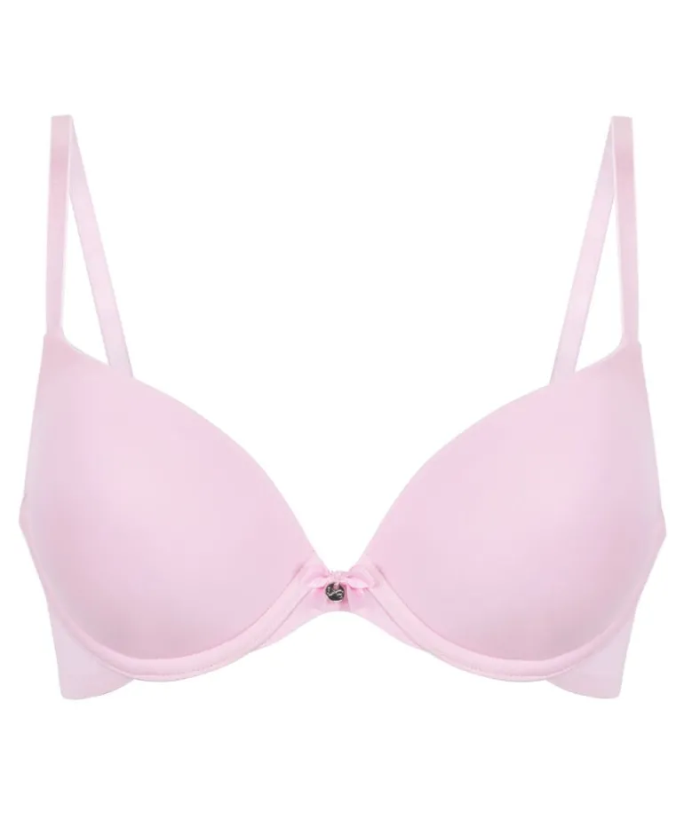 Plunge Padded Underwired Bra - Pink
