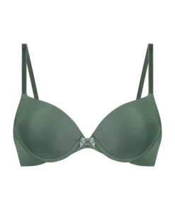 Plunge Padded Underwired Bra - Green