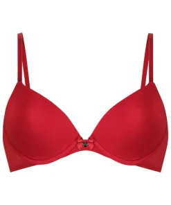 Plunge Padded Underwired Bra - Red