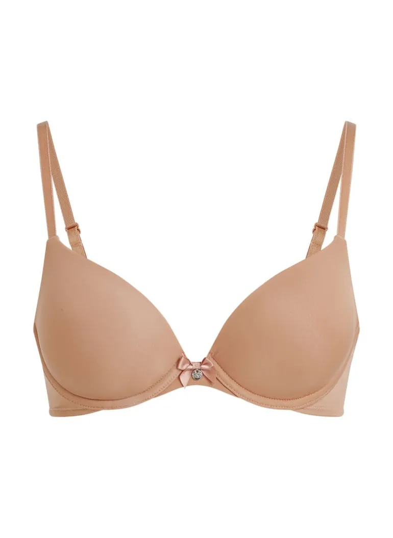 Plunge Padded Underwired Bra - Brown