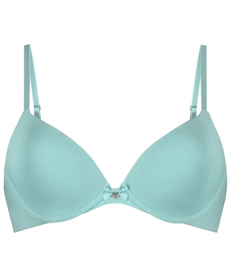 Plunge Padded Underwired Bra - Blue