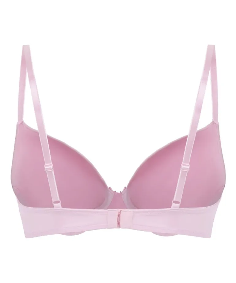 Plunge Padded Underwired Bra - Pink