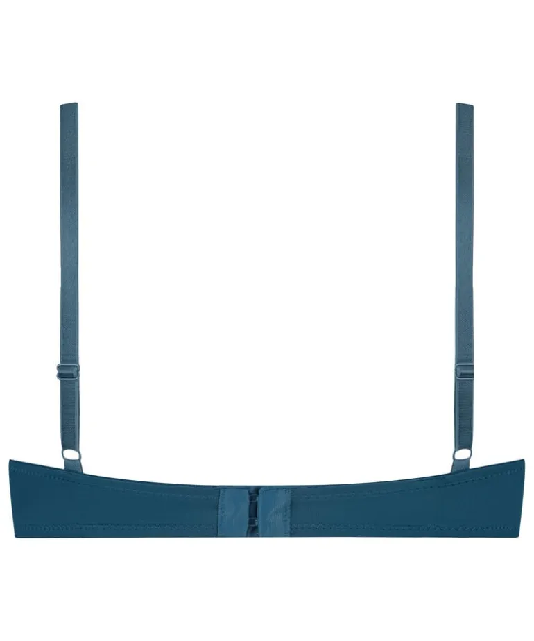Plunge Padded Underwired Bra - Blue