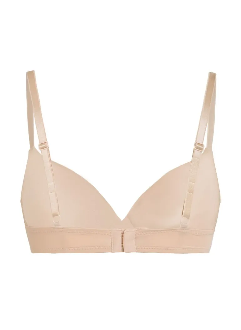 Plunge Padded Underwired Bra - Beige