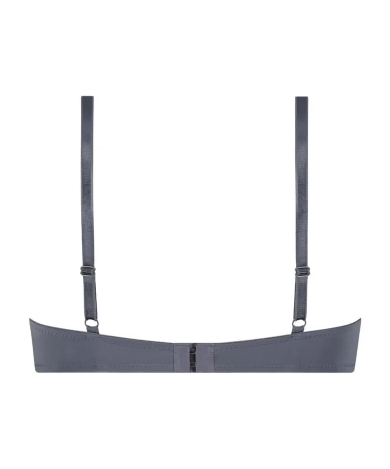 Plunge Padded Underwired Bra - Gray