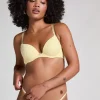 Pointelle Padded Underwired Bra - Yellow